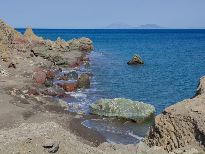 Multicoloured,Stones,At,Agios,Fokas,Therma,Beach,On,Greek,Island