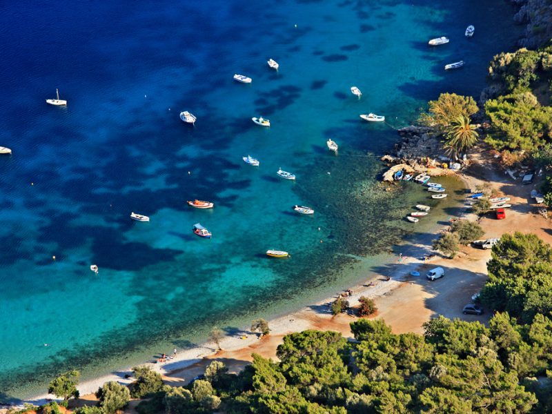 Panoramic,View,Of,Mourtia,Beach,,Samos,Island,,Northeast,Aegean,,Greece